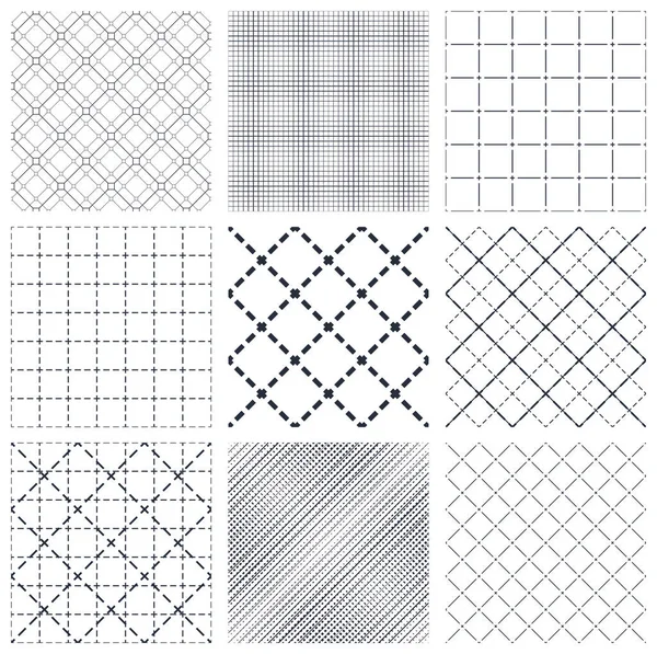 Ensemble Motifs Géométriques Sans Couture Abstrait Minimaliste Simple Doublé Milieux — Image vectorielle