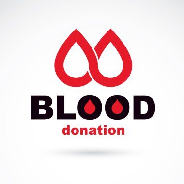 Beyaza izole edilmiş kan bağışında bulunun. Hayat kavramsal grafik illüstrasyonunu kurtar. Tıbbi bakım sembolü.