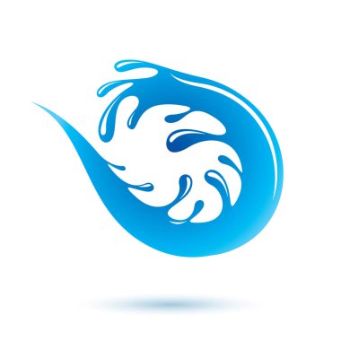 Maden suyu reklamlarında kullanmak için vektör mavisi berrak su damlası simgesi. Çevre koruma kavramı. 