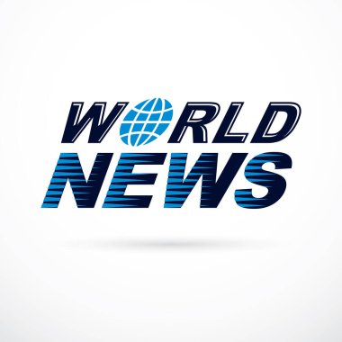 Dünya haber yazıları, vektör illüstrasyonu. Haberler ve gerçekler bildiriyor .
