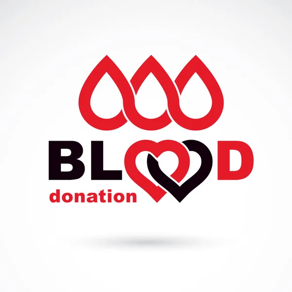 Blutspende Konzeptionelle Illustration Logo Zum Weltblutspendertag — Stockvektor
