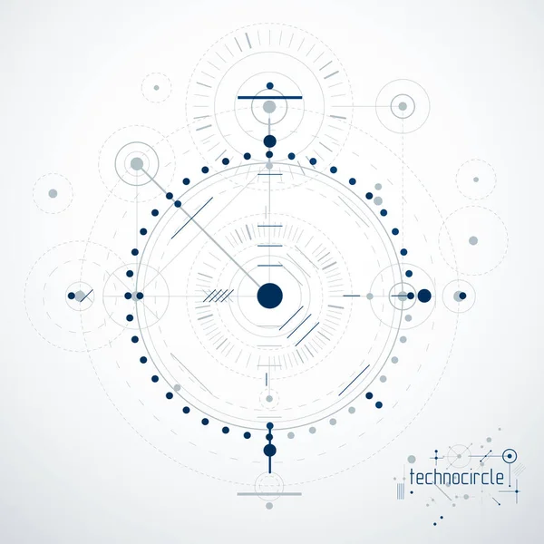 Ingeniería Mecánica Tecnología Vector Abstracto Fondo Abstracción Cibernética Con Esquemas — Archivo Imágenes Vectoriales