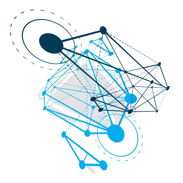 Abstracte Vectorconstructie Dimensionale Laag Polyontwerp Achtergrond Innovatietechnologieën Abstracte Illustratie — Stockvector