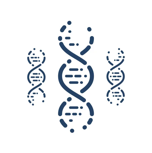 Dna鎖ベクターシンプルな線形アイコン 科学生物学とバイオテクノロジーラインアートシンボル 遺伝子研究と解決策 — ストックベクタ