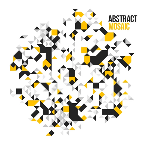 Abstract Bright Black Yellow Mosaic Vector Background Artistic Design Element — Stock Vector