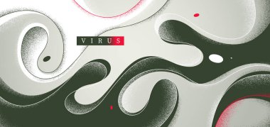 Soyut vektör arkaplanı, dinamik hareket duvar kağıdındaki kıvrımlı çizgiler, yaşam formu mutasyonu konsepti, virüs ve biyoloji, minimum vektör sanatı.