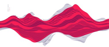 Soyut oryantal Japon sanat vektörü arka planı kırmızı renk, geleneksel stil tasarımı, dalgalı şekiller ve dağlık arazi, deniz hatları gibi akışkan..