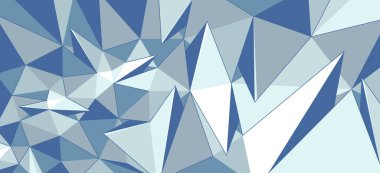 Düşük polimer ışık vektörü soyut arkaplan, 3D çokgen kristal yapı yüzeyi, kırık minimetrik cephe yapısı, harap soyutlama.