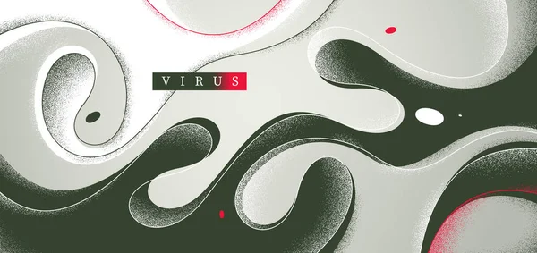 Soyut vektör arkaplanı, dinamik hareket duvar kağıdındaki kıvrımlı çizgiler, yaşam formu mutasyonu konsepti, virüs ve biyoloji, minimum vektör sanatı.