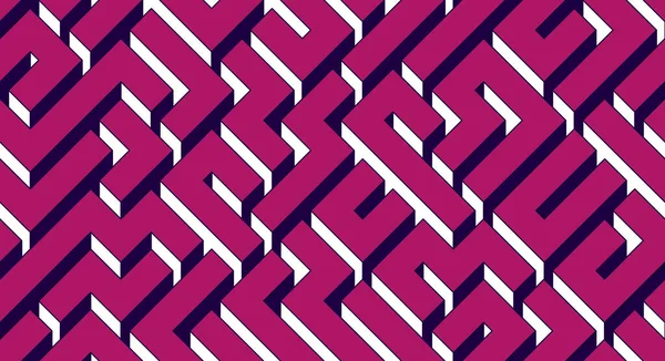 3D labirent kusursuz desen, izometrik labirent duvar kağıdının vektör soyut arka planı, geometrik bloklar yaratıcı kavram, kübik rebus.