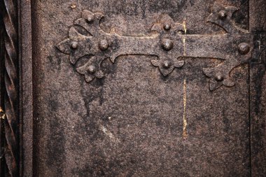 arka plan dekoratif metal çerçeve (eski kapılar parçası ile)