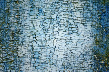 Eski boya doku ve desen arka plan tasarımı ve metin için peeling ile turkuaz ahşap tahta boyalı