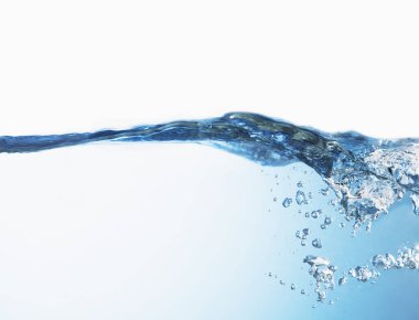 Soyut açık mavi su sıçrama bubbles ile