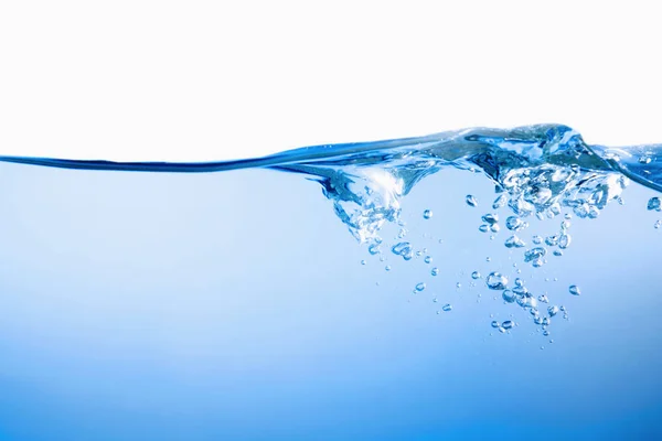 Salpicadura Agua Azul Con Burbujas —  Fotos de Stock