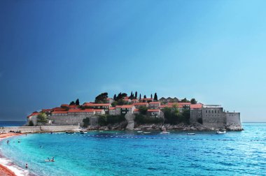 Adası st. Stefan (Adriyatik Denizi, budva, Karadağ)  