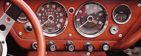 Antique Cars Control Panel Fragment — Stock Photo, Image