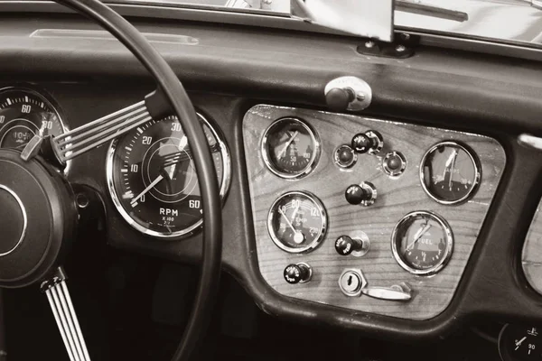 Antique Cars Control Panel Fragment — Stock Photo, Image