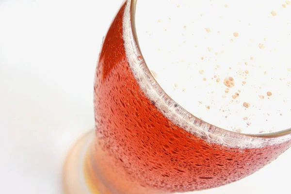Beer Foam Glass Close Shoot — Stock Photo, Image