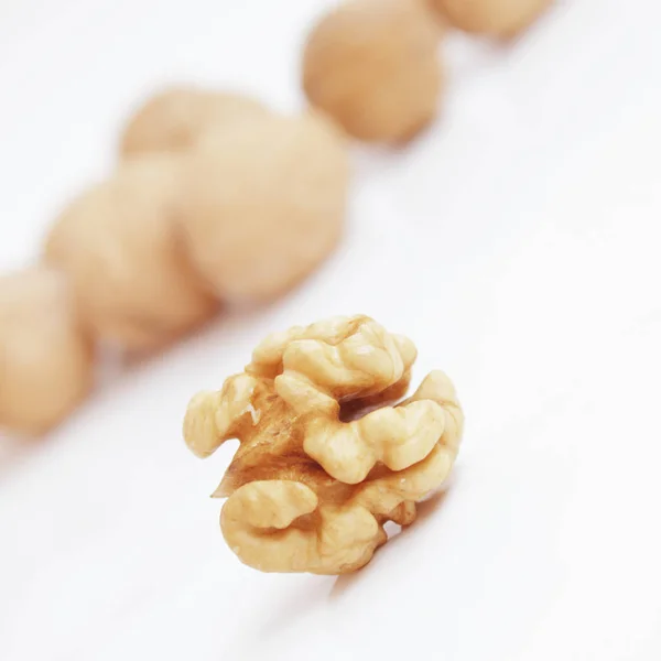 Walnuts White Background Diet Food — Stock Photo, Image