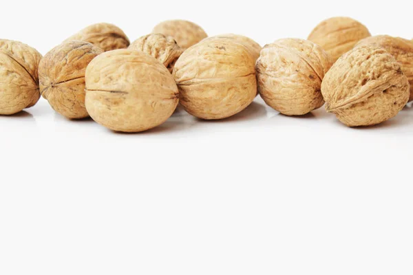 Shelled Walnuts White Background — Stock Photo, Image
