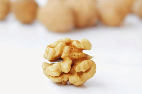 Vlašské Ořechy Bílém Pozadí Dietní Stravu — Stock fotografie