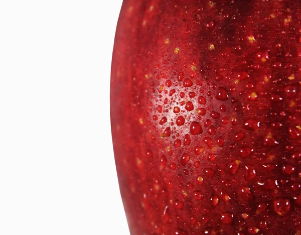 Maçã Vermelha Gotas Água Detalhes — Fotografia de Stock