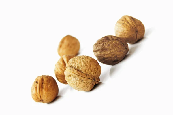 Walnuts White Background Diet Food — Stock Photo, Image