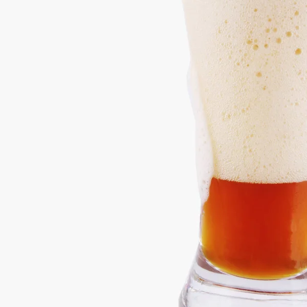 Beer Foam Glass Close Shoot — Stock Photo, Image