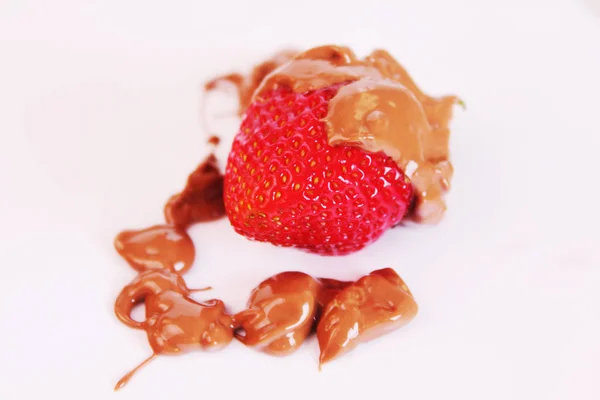 Клубника Шоколаде Символ Питательной Вкусной Пищи — стоковое фото