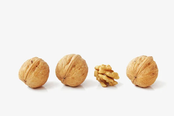 Walnuts White Background Diet Food — Stock Photo, Image