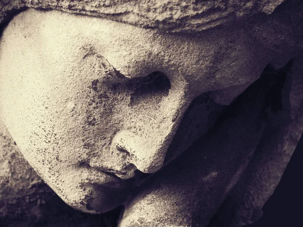 Antik Staty Jungfru Maria Bön Religion Tro Heliga — Stockfoto