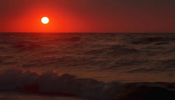 Fantastischer Roter Meeresgrund Mittelmeer Abend — Stockfoto