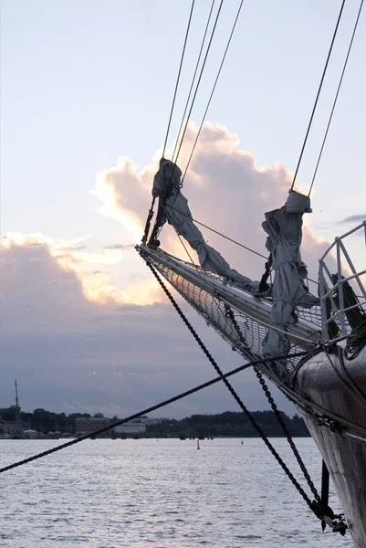 Fragmento Dos Navios Vela Warnemunde Rostock Alemanha — Fotografia de Stock