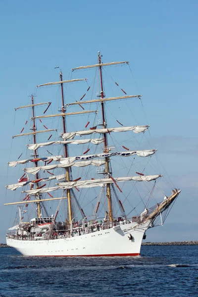 Segelfartyg Världsomspännande Parad Segelfartyg Warnemunde Rostock Tyskland — Stockfoto