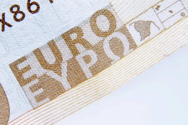 Fragment Euro Banknote Background Cash European Union Money Concept — Stock Photo, Image