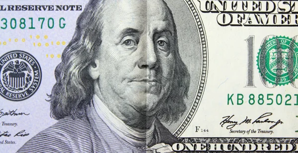 Ein Alter Und Neuer Teil Der Hundert Dollar Banknote Details — Stockfoto
