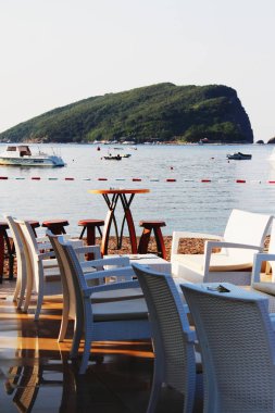 Resort beach Adriyatik Denizi, budva, Karadağ