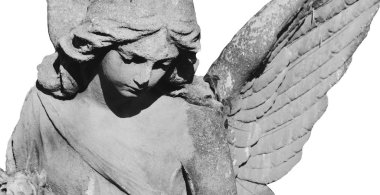 Bir mezarlık (ayrıntılar üzerinde üzgün bir melek Vintage görüntüsü)