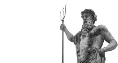 Deniz ve okyanus tanrısı Neptün 'ün (Poseidon) antik heykeli)