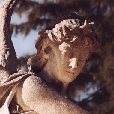 melek güneş ışığı altında (antik heykel), Ukrayna, Lviv, Lychakiv mezarlıklar