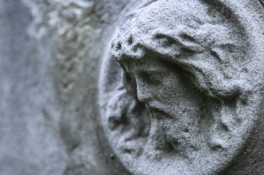 antik heykel İsa Mesih'in sevgi, inanç ve din bir sembolü olarak parçası.