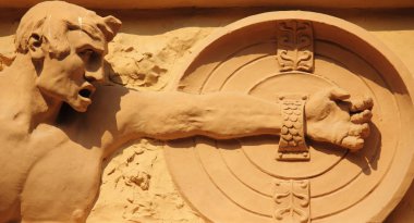 Gladyatör heykel Lviv (Ukrayna eski kesiminde)