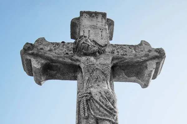 Crucificação Jesus Cristo Como Símbolo Ressurreição Imortalidade Alma Humana Estátua — Fotografia de Stock