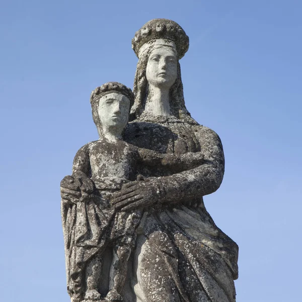 Beeld Van Maagd Maria Met Het Kindje Jezus Christus Religie — Stockfoto