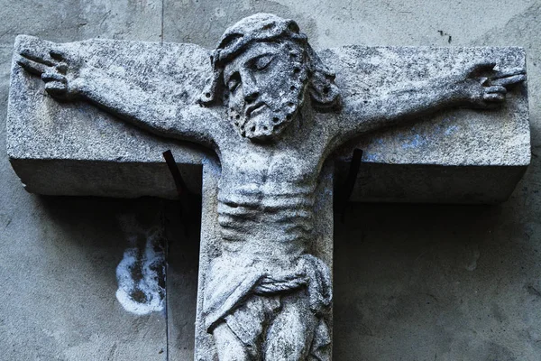 Crucifixion Jésus Christ Comme Symbole Résurrection Immortalité Âme Humaine Statue — Photo