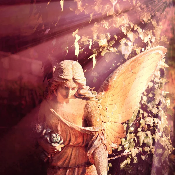 Angel Sunlight Antique Statue — Stock Photo, Image