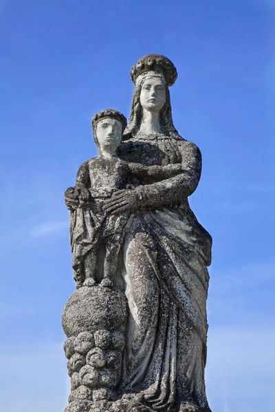 Staty Jungfru Maria Med Barnet Jesus Kristus Religion Tro Evigt — Stockfoto