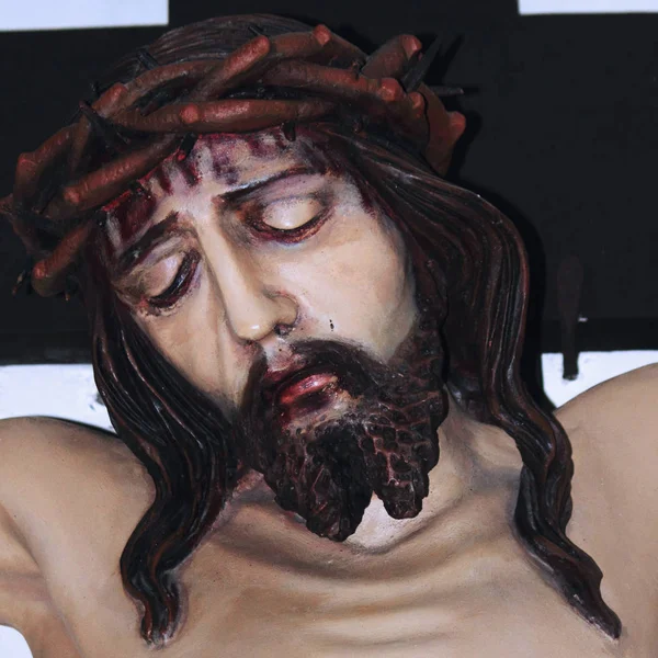 Ісус Христос Терновий Вінець Фрагмент Статуя — стокове фото