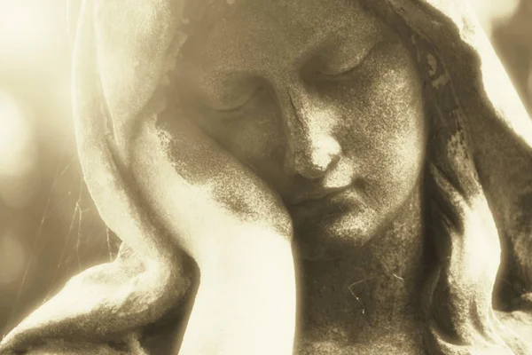 Античная Статуя Девы Марии Религия Вера Святая — стоковое фото