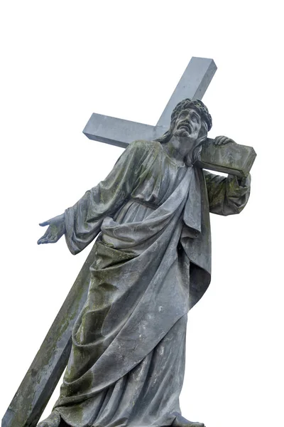 Oud standbeeld van de kruisiging van Jezus Christus als een symbool van — Stockfoto